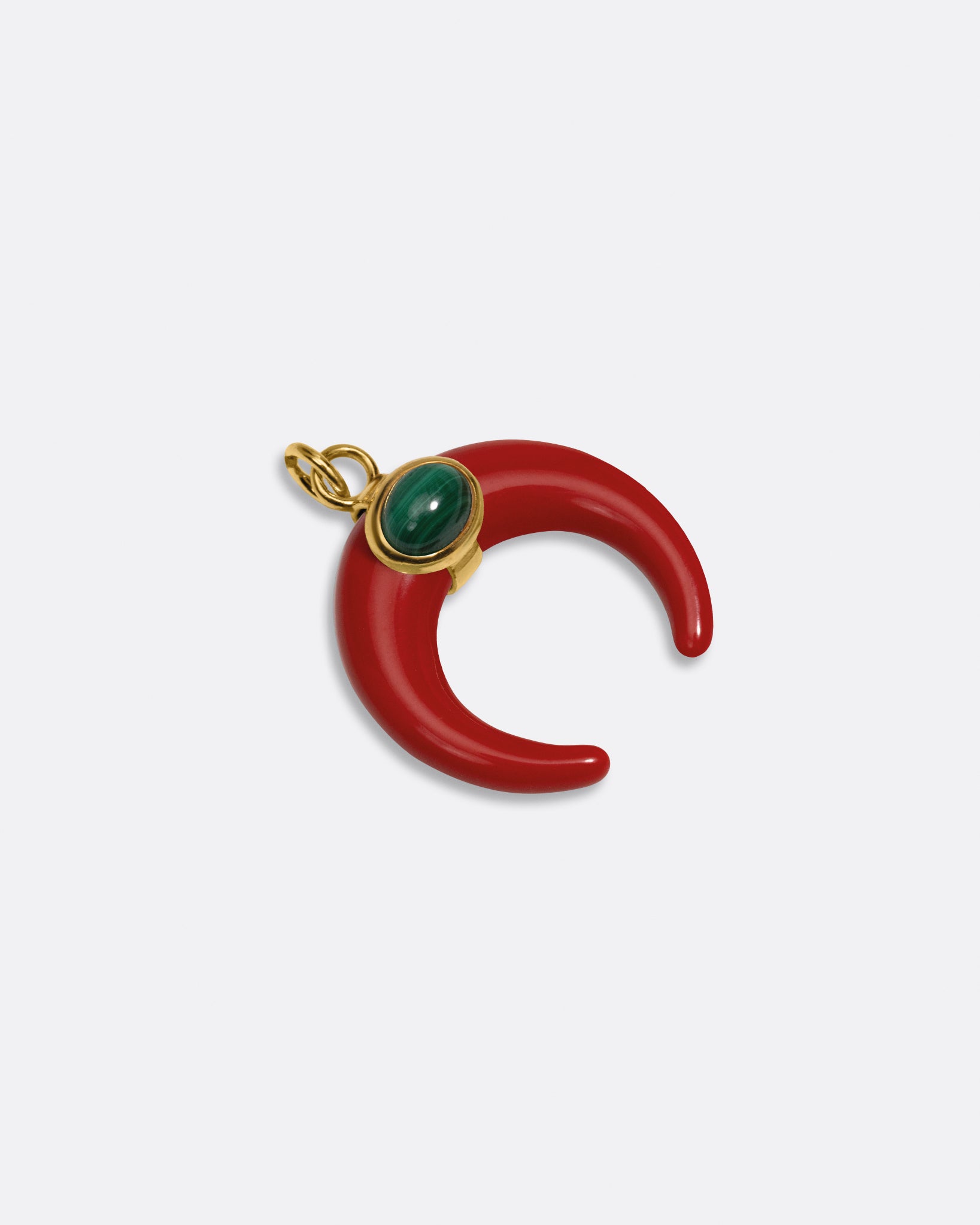 "Luna 04 — Pendente Luna in Argento 925 Placcato Oro 18K con Cabochon"
